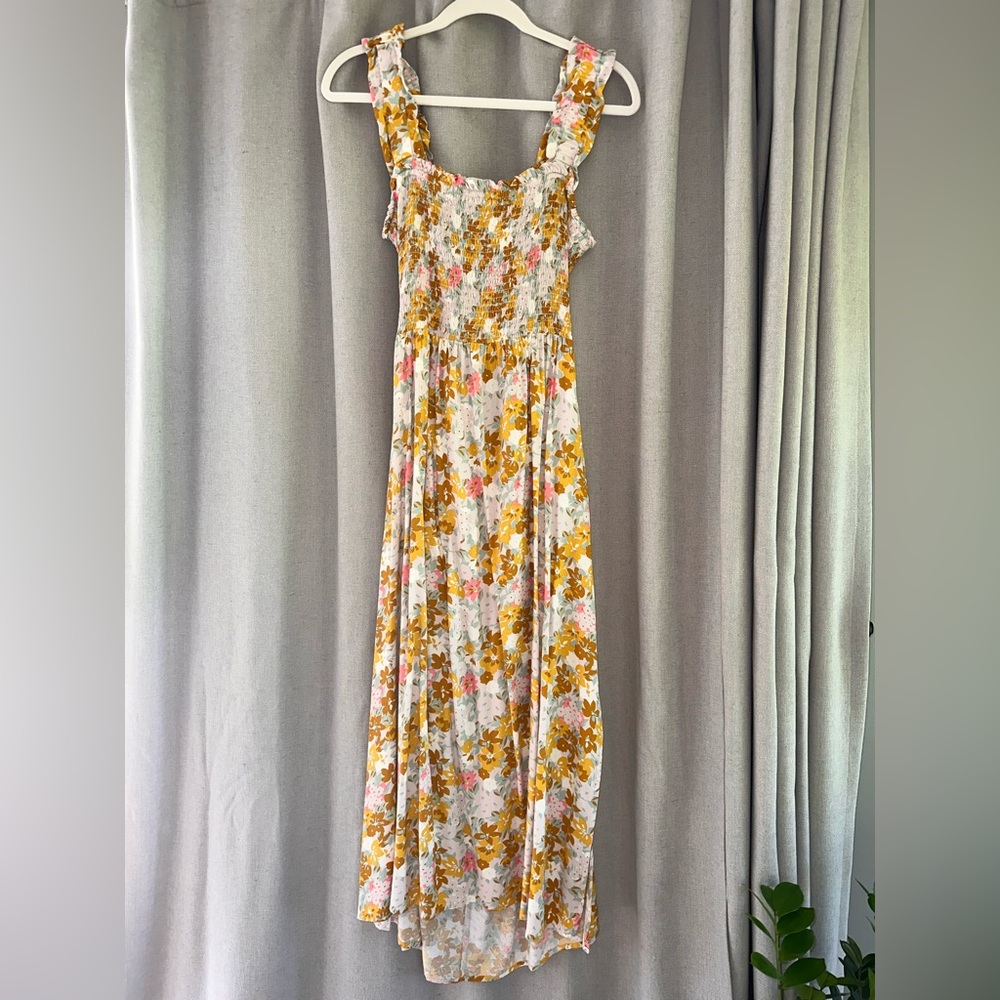 Long Boutique Dress - Floral with Open Back